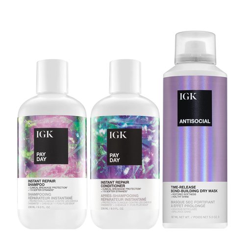 IGK ANTISOCIAL Bond-Building Dry Hair Mask - Repair, Soften & Shine | Vegan & Cruelty-Free