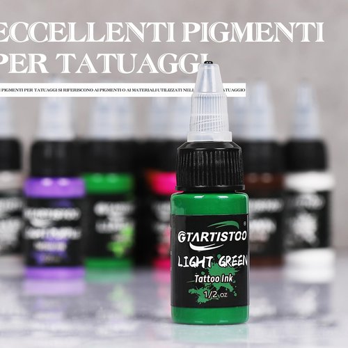 Tattoo Ink Set 16 Colors 1/2 oz (15ml) Professional Vegan-Friendly Pigment Tattoo Supplies Kit Color Inks