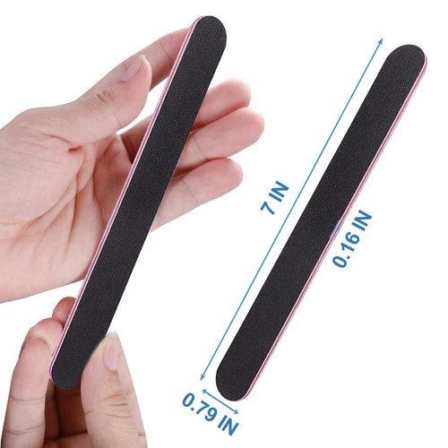 Nail Files Bulk (100 Pack), Professional Emery Board 100/180 Grit Nail File Double Sided Emory for Natural and Acrylic Nails Fingernail Files for Gel Nail Reusable Manicure Disposable Pedicure Black