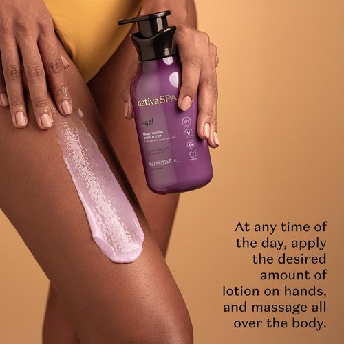 Nativa SPA by O Boticário Açaí Body Lotion - Long-Lasting Hydration & Lightweight Formula | 13.5 Oz