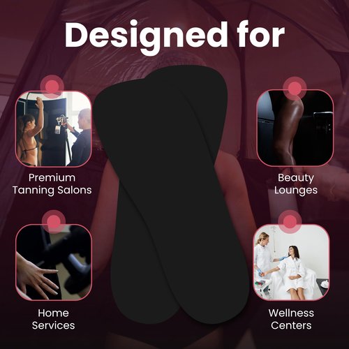 CHNELSS 30Pairs Professional Spray Tan Feet Pads - Disposable Foam Feet Protectors for Tanning Salon Hygienic & Comfortable Feet for Spray Tanning - Spray Tan Foot Covers for Tanning Tent(Black)