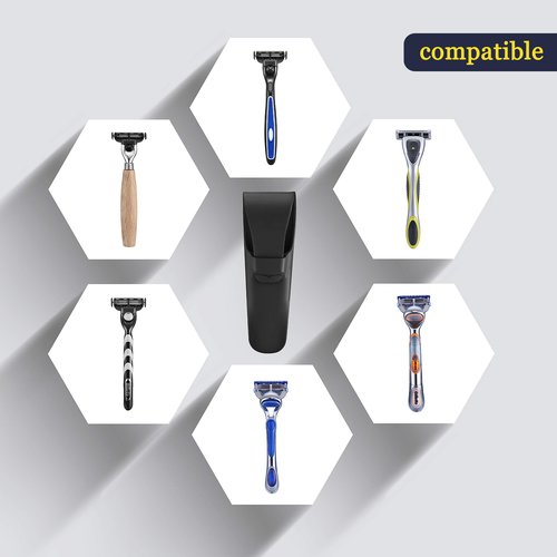 TeaiEei 2 Pack Razor Case for Travel Silicone Safety Waterproof for Gillette Parker Merkur Soft Shaver Case Carrying Cover Bag
