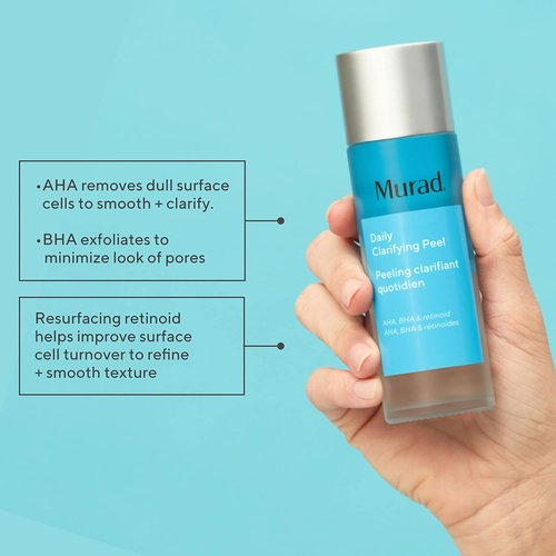 Murad Daily Clarifying Peel - Exfoliating AHA/BHA Liquid with Retinoid & Salicylic Acid for Smooth, Hydrated Skin - 3.2 Fl Oz