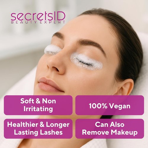 SecretsID Professional Lash Shampoo for Extensions - 1 Litre Eco-Refill Bulk - Salon-Grade Eyelash Cleanser, Oil-Free, Fragrance-Free, Made in America – Lash Wash Concentrate