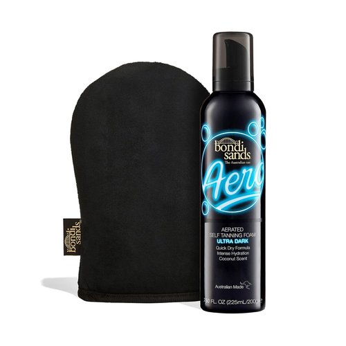 Bondi Sands Aero Ultra Dark Self Tan Foam - Lightweight Sunless Foam + Reusable Application Mitt