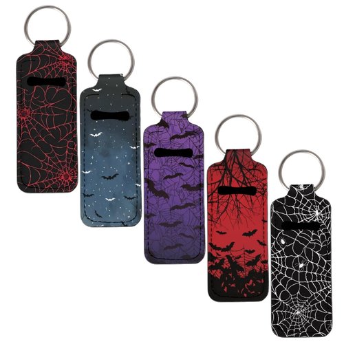 gearider Spider Web Chapstick Holder for Women Girl Neoprene Lip Balm Lipstick Lip Gloss Holder Portable Chapstick Holder Keep from Scratched and Dust, 5 PCS