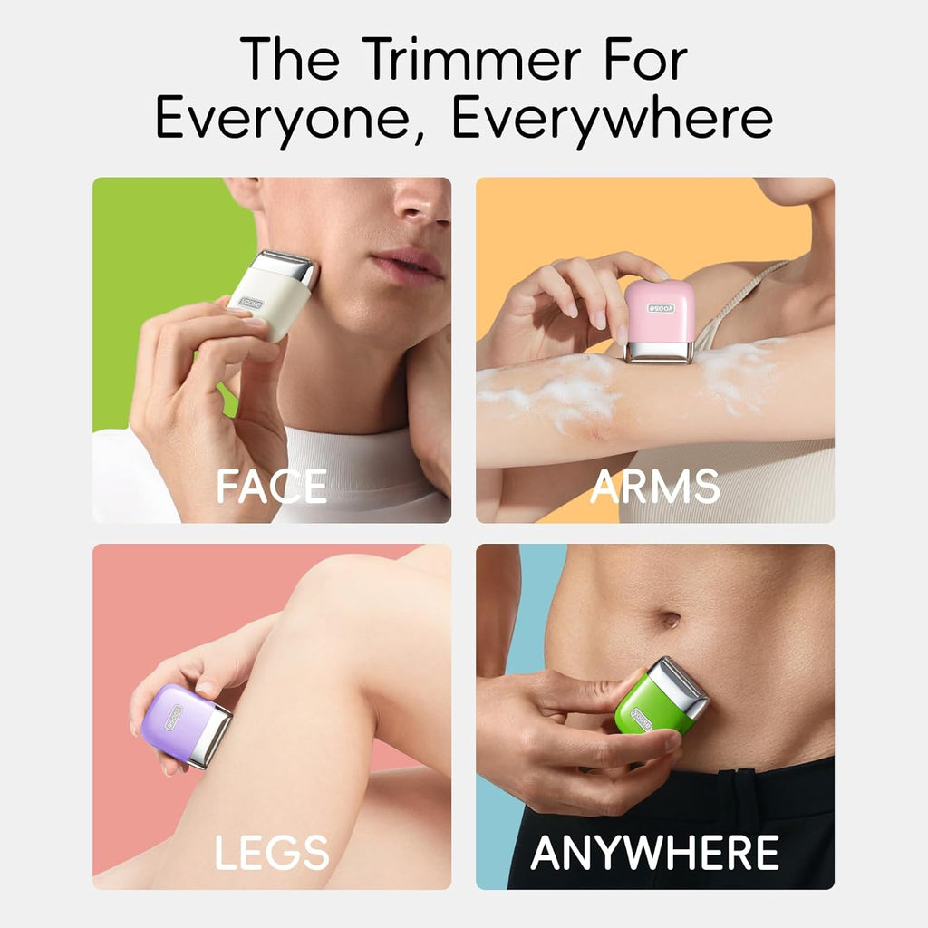 Yoose Electric Razor for Women - IPX7 Waterproof Bikini Trimmer with USB-C & Multi Shaving Modes | Portable Porcelain White