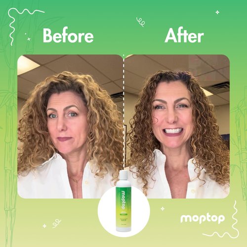 MopTop Gentle Shampoo – Every Day Curly Hair Sulfate Free Shampoo, Improves Moisture & Reduces Frizz, Paraben Free Natural Hair Products for Straight, Wavy, Curly, Coily Texture (Bamboo, 2pk)