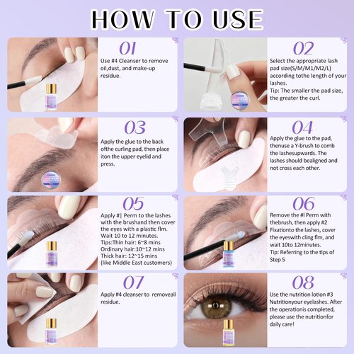 Lash Lift Kit - Eyelash Perm Kit - Eyebrow Lamination Kit, 2 in 1 Professional Eyelash Curling Lash Extension & Eyebrow Lift Kit, Eyelash Lift Kit Easy to Use for Salon & DIY Home Use, Lasts 6-8 Weeks