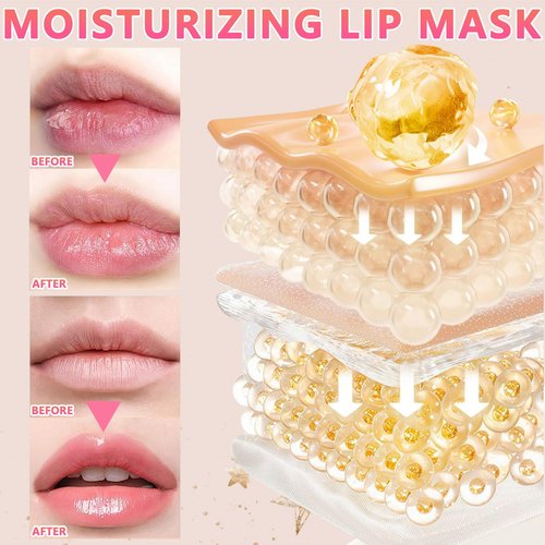 TIRDET 40 Pairs Lip Mask & Eye Mask, 24K Gold Gel Crystal Collagen Under Eye Patches for Puffy Eyes, Dark Circles, Bachelorette Party Favors, Wrinkles and Fine Lines, Galentines Day Gifts
