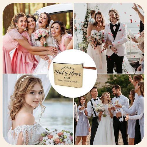 NBIAN Luxury Wedding Emergency Kit: I Do Crew Makeup Bag with Waterproof Compartments, Bridesmaid Rescue Pouch for Makeup & Dress Repair