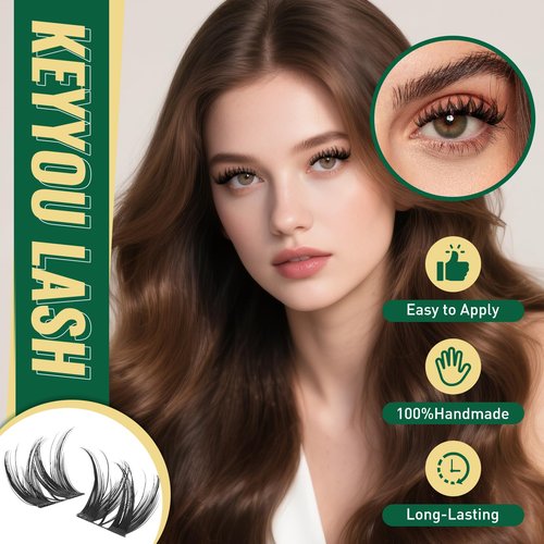 KEYYOULASH Lash Clusters Kit Thick 120pcs 8-18MIX Lash Extension Kit Volume Lash Clusters with Bond and Seal,Remover,Applicators for DIY Eyelash Clusters at Home (KY01 Kit)