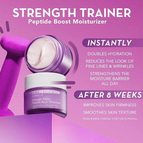 Ole Henriksen Strength Trainer Peptide Boost Facial Moisturizer - Hydrating Ceramides & Collagen, 1.7 oz Jar