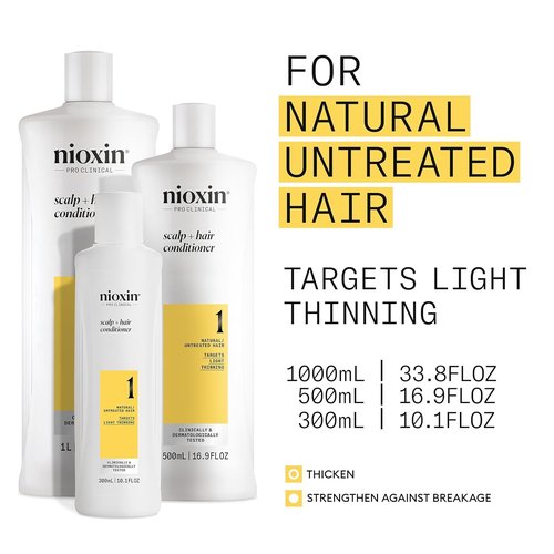 Nioxin System 1 Scalp & Hair Thickening Conditioner - Strengthen Natural Hair with Niacinamide & Biotin | Refreshing Shine