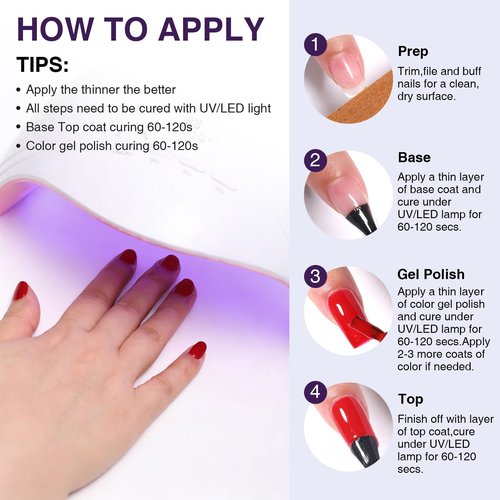 GELLAKTIK Gel Polish Set of 6 Colors 12ml with Purple Beige,Spring Gel Polish Kit for Salon DIY at Home, Soak Off LED UV Gel Nail Polish, Gifts for Women Girls