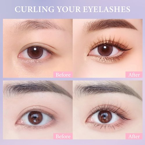Eyelash Lift Kit Effectually, 2 Pack Eyelash & Eyebrow Perm Kit, Professional Semi-Permanent Eyelash Lash Curling Tools with Eye Shields, Pads Suitable for Salon Home (Pink)
