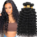 Bamilala Brazilian Curly Human Hair Bundles 08 10 12 Inch Deep Wave Bundles Human Hair 12A Unprocessed Virgin Hair Bundles Sewn In Quick Weave for Black Women