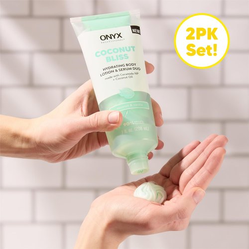 Onyx Professional Hydrating Body Lotion & Serum Duo with Ceramide NP & Coconut Oil, Coconut Bliss, 7 fl oz, 2pk