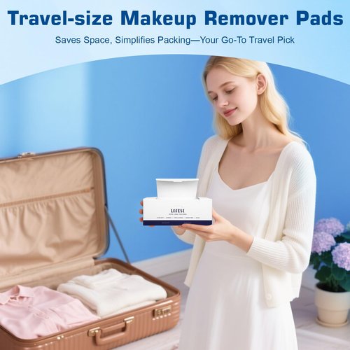 Organic Cotton Face Pads – 120 Count, Lint-Free Makeup Remover Pads – Textured & Ultra-Soft Sides for Gentle Cleansing – Thick Cotton Rounds for Sensitive Skin