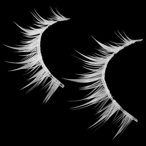 outopen White False Eyelashes Halloween White Eye lashes Extension Tools Anime Cosplay Makeup Natural Looking Masquerade Party Eyelashes (A05-White Manga Lashes 4 Pairs(Upper&Bottom))