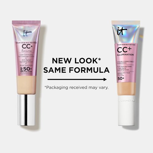 IT Cosmetics CC+ Cream Illumination - Radiant Full Coverage Foundation With SPF 50+ & Anti-Aging Serum | 1.08 fl oz