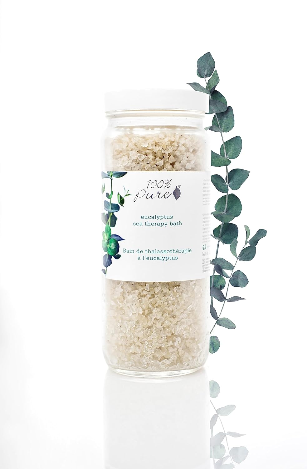 100% PURE Eucalyptus Bath Salts - Nourishing Skin & Relaxing Aromatherapy | Home Spa Kit - 15 Oz