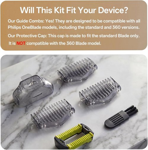 Philips Norelco OneBlade Guards Kit Plus - 6 Sizes (1–6mm) with Replacement Body Comb & Organizer Stand