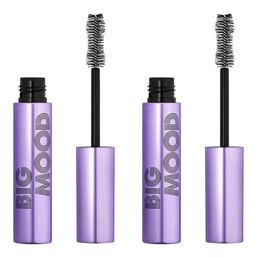 e.l.f. Big Mood Mascara, Instantly Creates Long-Lasting, Bold & Lifted, Voluminous Lashes, Infused with Jojoba Wax, Black, 0.30 fl Oz (2-Pack)