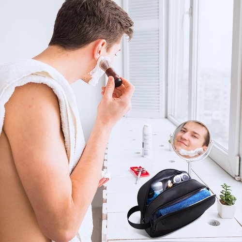 BAGSMART Travel Toiletry Bag - Water Resistant Dopp Kit for Men | Medium Size, Black