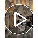 Halloween Animatronic Skeleton Groundbreaker Decor with Moving Arms & Green Light - Outdoor Yard Prop