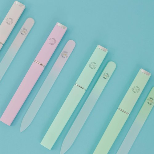 Malva Belle Best Crystal Glass Nail File for Women - File & Travel Case Set - Heavy Duty for Natural Nails, Gel - Professional Nail Shaper – Nail Care Essentials - Pastel Green 3mm