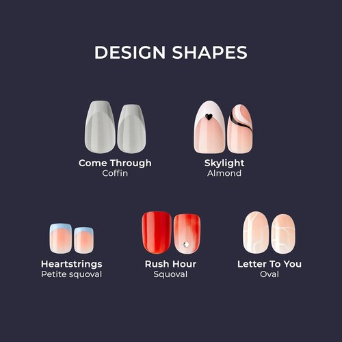 KISS imPRESS Press-On Nails - Dream It Up Design, Light Pink, Short Squoval Shape | 30 Nails & Accessories Included