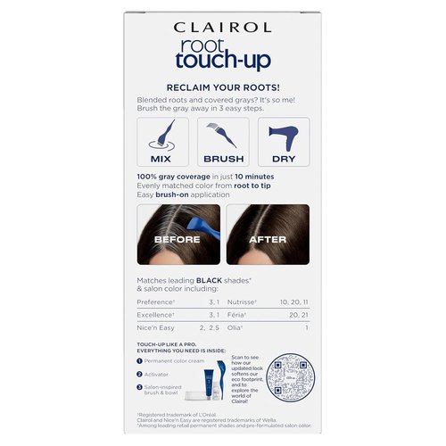 Clairol Root Touch-Up | Nice'n Easy Permanent Hair Dye - 2 Pack of Black Hair Color