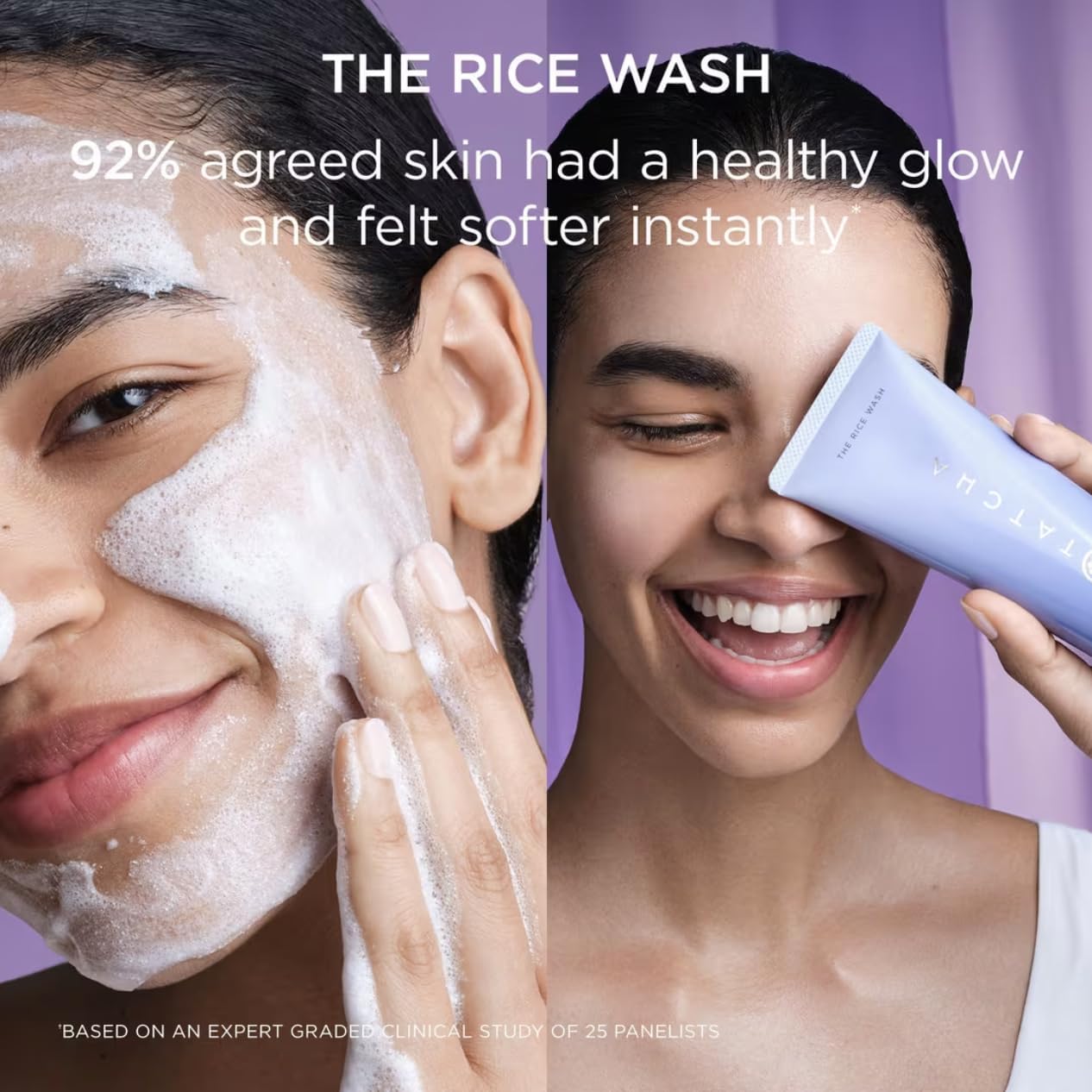 TATCHA The Rice Wash - Travel-Sized Soft Cream Facial Cleanser for Luminous Skin | 50 ml/1.7 fl. oz.