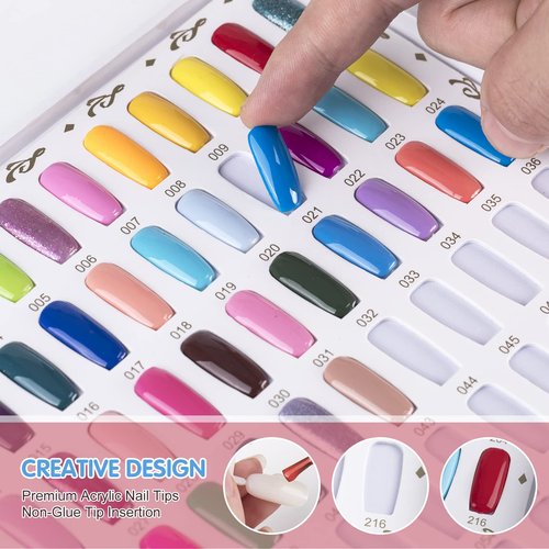 Acycoin2A Professional 216 Nail Colors Chart (Gold)