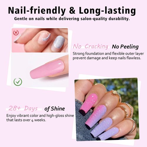 Honey Joy Dip Powder Liquid Set - 4pcs Nail Dip Liquid Set with Activator, Base Coat, Top Coat, and Brush Saver 15ml/0.5Fl.oz for Home DIY Salon Art