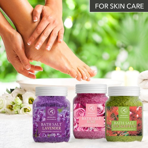 Rose Bath Salts 46 Oz - Natural Rosewood Oil & Rose Extract - Best for Relaxing - Good Sleep - Beauty - Bathing - Body Care - Wellness - Relax - Aromatherapy - Spa