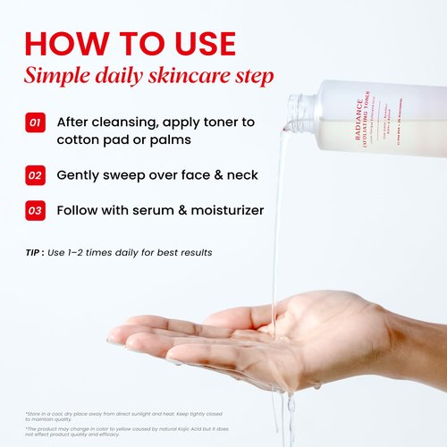 Koji White Exfoliating Toner for Face, 5% PHA BHA Toner | 2% Niacinamide, Kojic Acid & Hyaluronic Acid | Hydrating & Soothing Facial Toner | Unscented for Sensitive Skin, Vegan Skincare, 5.07 Fl Oz