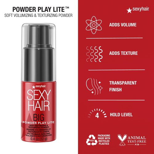 SexyHair Big Powder Play Lite - Volumizing & Texturizing Powder, 0.4 Oz | Lightweight Formula for 50% More Volume