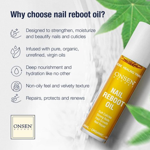 Onsen Secret Nail Reboot Duo - Natural Nail Treatment & Cuticle Repair - 15ml Cream & 10ml Oil