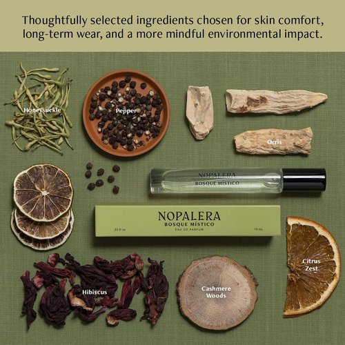 Nopalera Bosque Místico Eau de Parfum Travel Spray - Sweet Spicy Floral Fragrance with Hibiscus & Cashmere Woods | 10ml