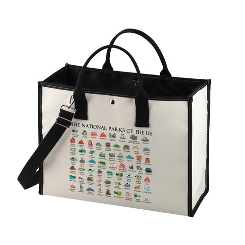 National Parks Tote Bag US National Parks Camper Gift National Parks Hiking Lover Gift (U-S-ParksTB)