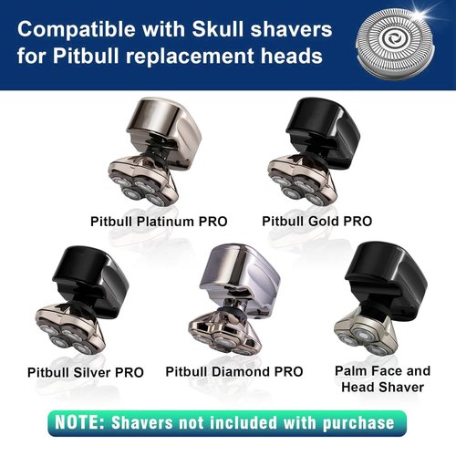 Shaver Head Replacement Blade compatible with Skull Shaver Pitbull, Butterfly Kiss, and Palm Electric Razors，12 pcs