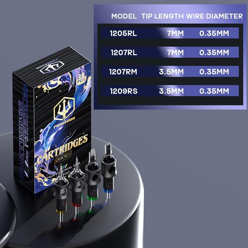 POSEIDON Wireless Tattoo Pen Kit with 20Pcs Tattoo Cartridge Needles 11Pcs Ink 2Pcs Tattoo Batteries, Portable Tattoo Machine with LED Display, Complete Tattoo Gun Set for Beginners and Artists