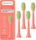 Brushmo Replacement Toothbrush Heads - Compatible with Philips Sonicare | 4 Soft Dupont Bristle Heads in Miami Coral