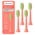 Brushmo Replacement Toothbrush Heads, Compatible with Philips One for Sonicare Electric Toothbrush Handles HY1022, 4 Standard Heads with Tongue Cleaner, Soft Dupont Bristles, BM124m, Miami Coral