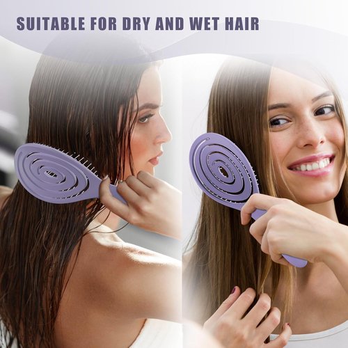 SHINLEA Detangle Hair Brush - Vented Spiral Brush for Effortless Tangle Removal | All Hair Types (Purple)