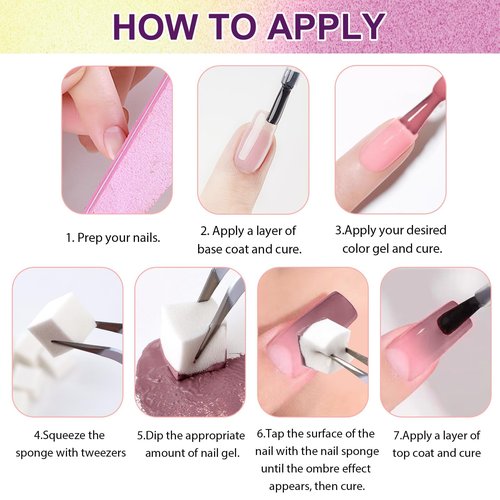 U-Shinein Gradient Painting Gel, 9 Colors Ombre Gel Nail Polish Include Almond Nude Black&White Sponging for Pigment Pat Kit Aura Nails, French Manicure DIY Terracotta Blush Set