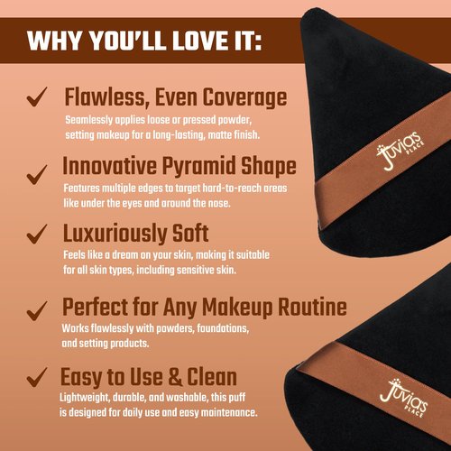 Juvia’s Place I Am Magic Pyramid Puff - Small - Triangle Makeup Powder Puff - Setting & Baking the Makeup Base for Flawless Airbrushed Finish - Ideal for Precision Touch Ups Blotting & Sculpted Finish