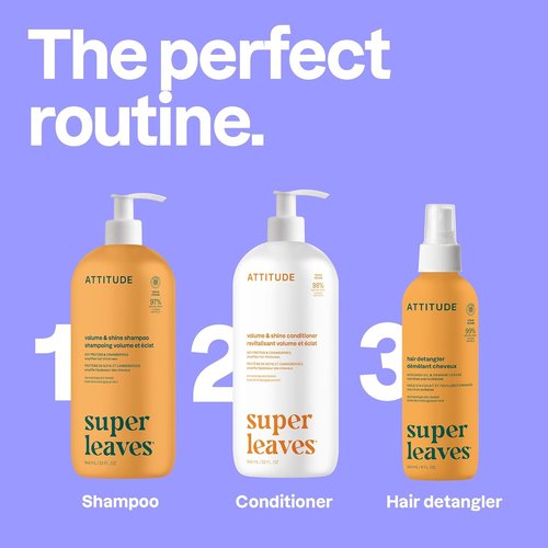 ATTITUDE Volume & Shine Hair Conditioner - Vegan Detangler for Thin Hair, 32 Fl Oz